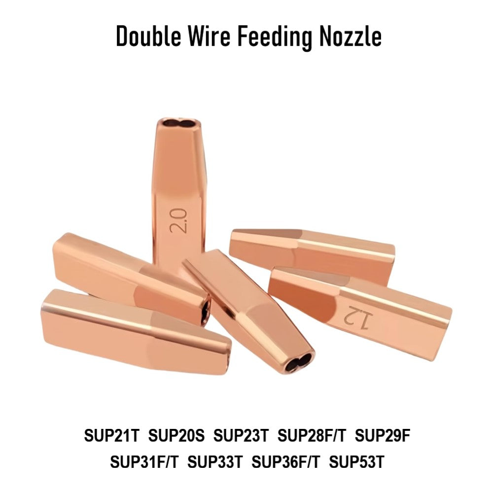 double wire feeding nozzles for welding nozzle