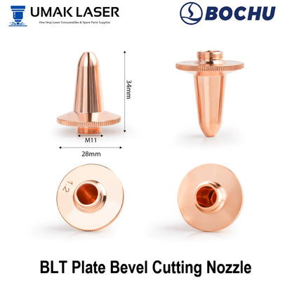 BOCHU flat bevel laser cutting nozzle for fiber laser cutting machine