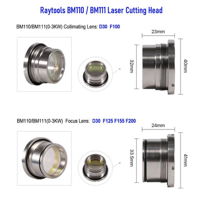 Laser Focus Lens with Holder for RayTools BM110 Cutting Head