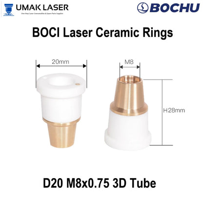 BOCI D20 M8x0.75 3D laser ceramic rings