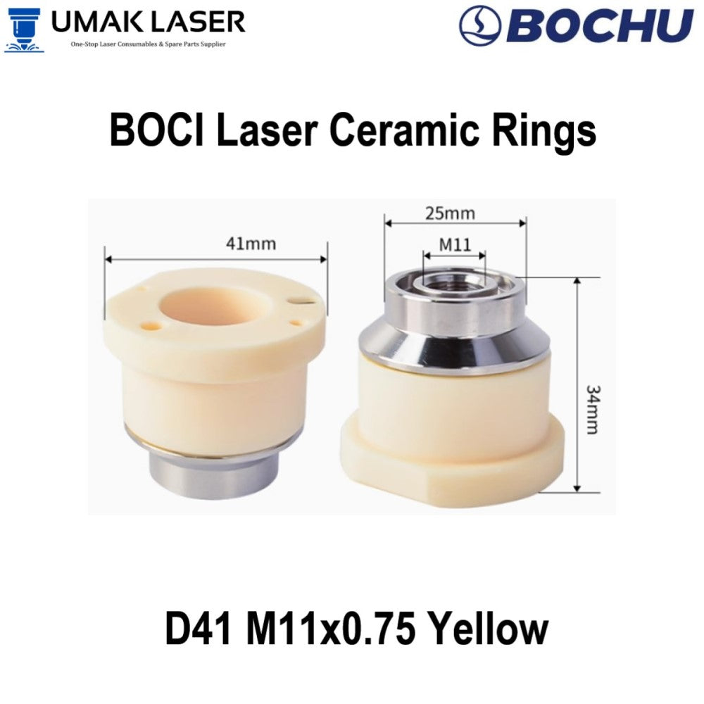 BOCI D41 M11x0.75 laser ceramic rings 4H YELLOW