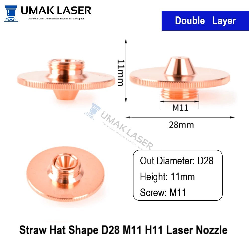 D28 H11 straw hat double layer laser cutting nozzle