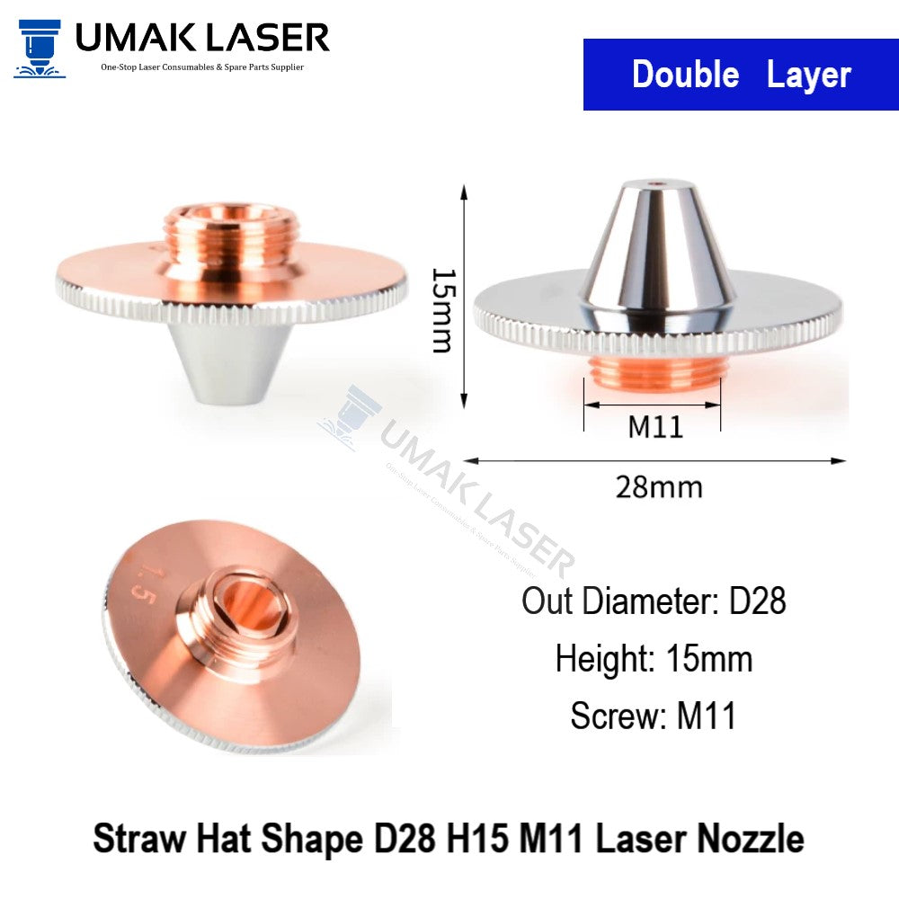 D28 straw hat double layer laser cutting nozzle