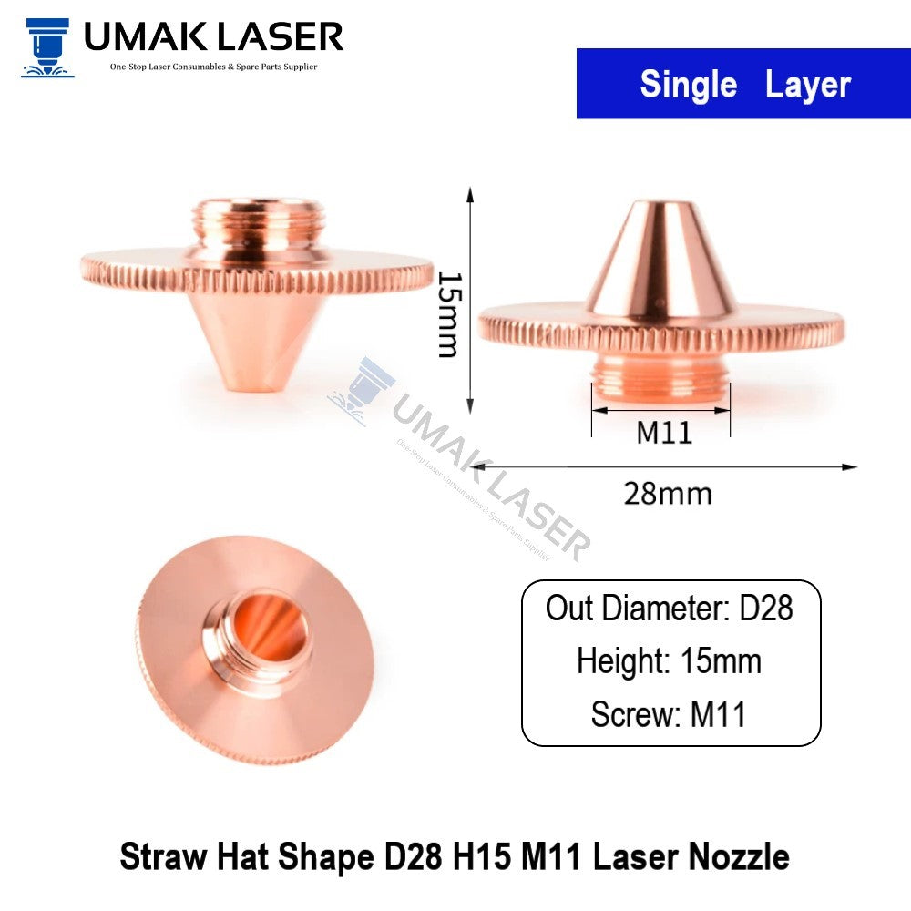 D28 straw hat single layer laser cutting nozzle