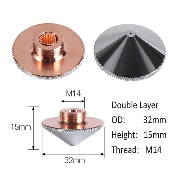 RayTools D32 Fiber Laser Cutting Nozzle | Single & Double Layer