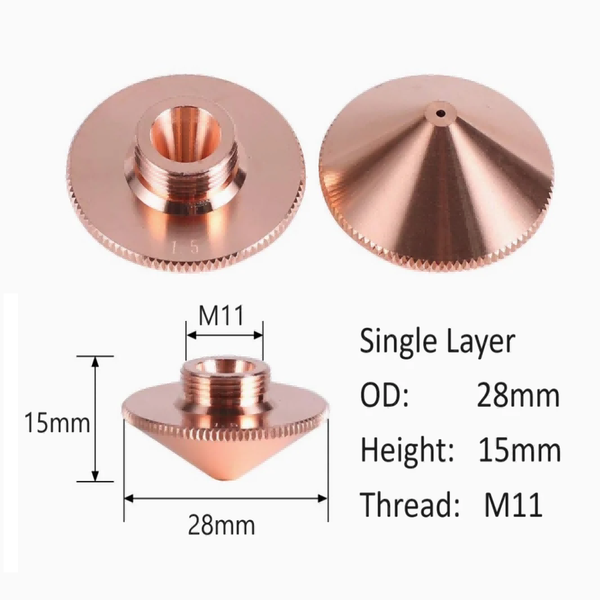 RayTools & BOCI D28 Single & Double Layer Fiber Laser Cutting Nozzle