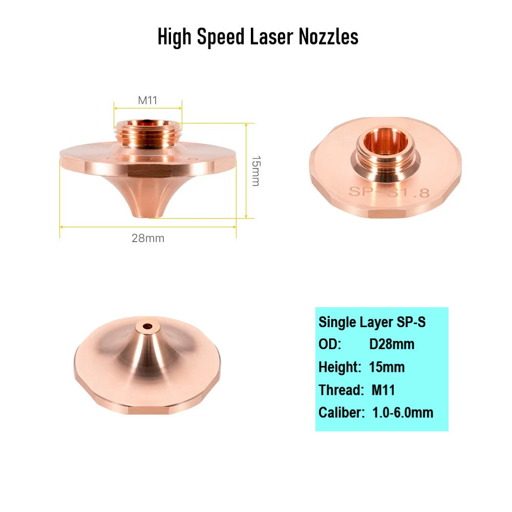 D28 High Speed Fiber Laser Cutting Nozzle SP & DE Nozzle