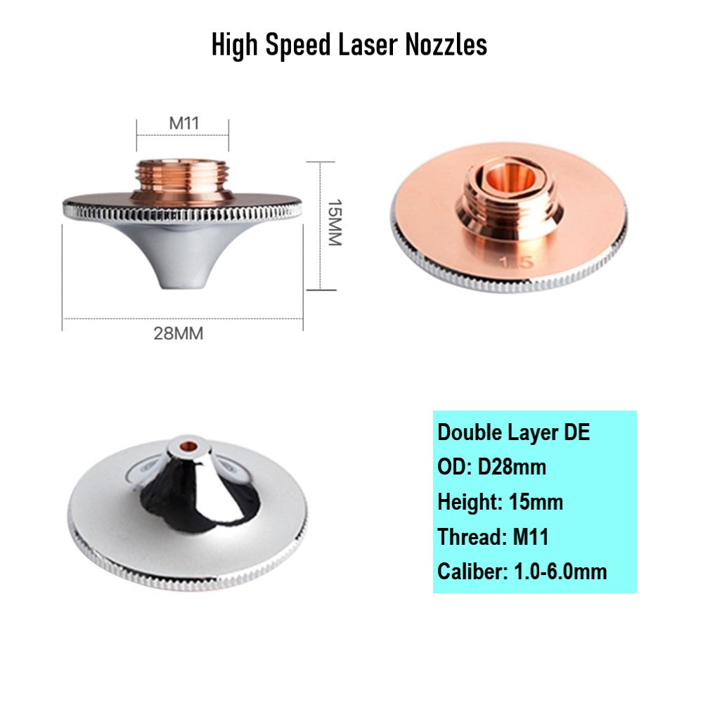 D28 High Speed Fiber Laser Cutting Nozzle SP & DE Nozzle