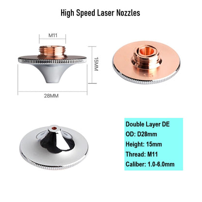 D28 High Speed Fiber Laser Cutting Nozzle SP & DE Nozzle